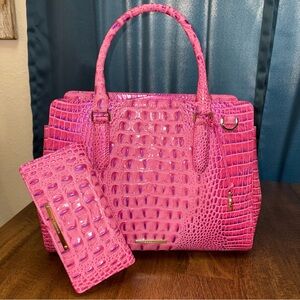 **SOLD**Brahmin EUC Sm.Finley & Ady - Pink Phlox - Metallic Pink/PurpAccents